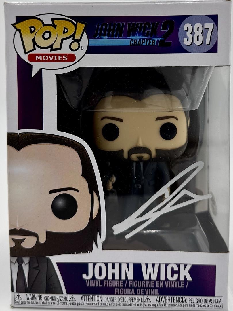 Keanu Reeves Signed Funko Pop #387 (John Wick) - PSA COA #02
